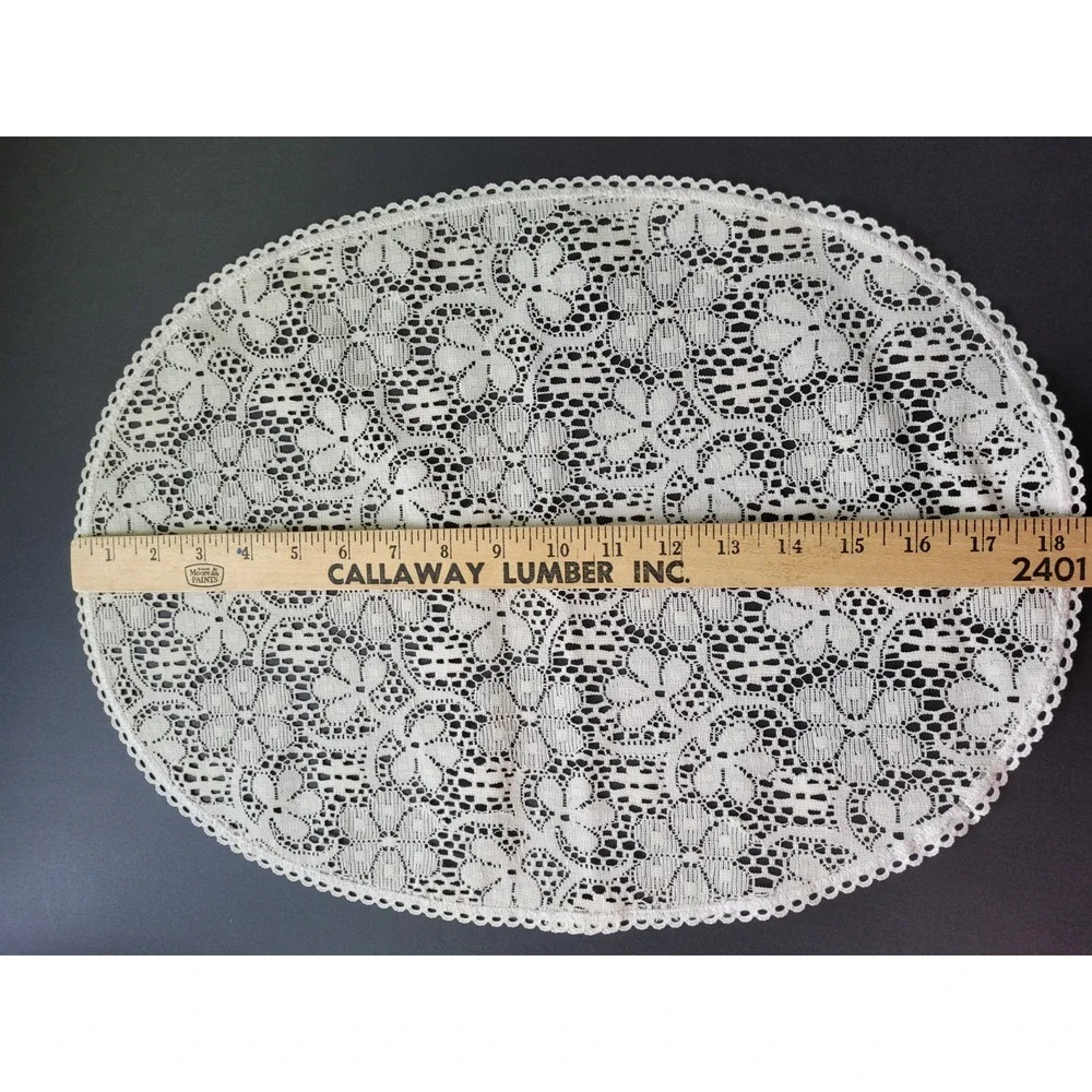Vintage Lace Cream Ivory Ecru Beige Placemats Lot (8) 18X13.5